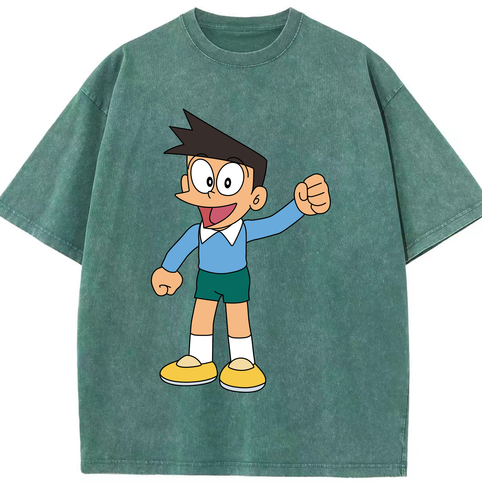 （画像用） ドラえもん 骨川 スネ夫 Doraemon Honekawa Suneo 綿100% ヴィンテージ風 半袖Tシャツ（フロントプリント）